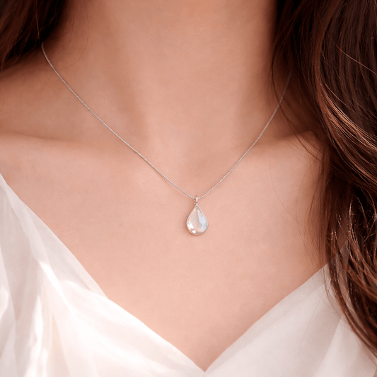 Lunaris Drop – Moonstone Pendant Necklace by The Nevermore – Unique Pendants - Necklaces by Nevermore Lifestyle & Tech | 925Silver