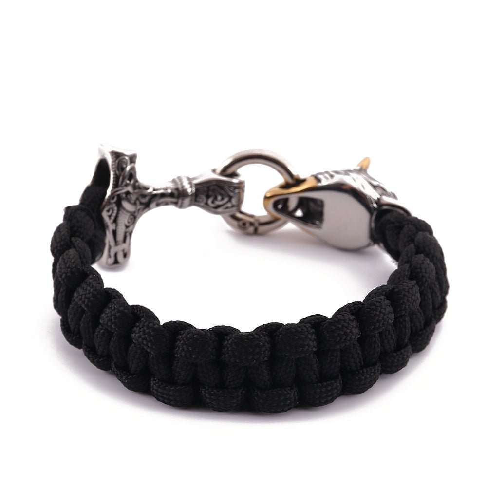 Lupine Majesty - The Nevermore Gothic Bracelet in Stainless Steel Viking Norse