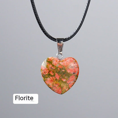 Magical heart of gems - The Nevermore Natural Crystal 2cm Women`s Pendant