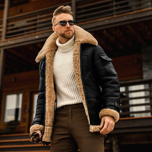 Malik Darkblade - The Nevermore Fur Collar Tactical Leather Jacket for Men – Unique Men's Fashion by Nevermore Lifestyle & Tech | 2XL Black