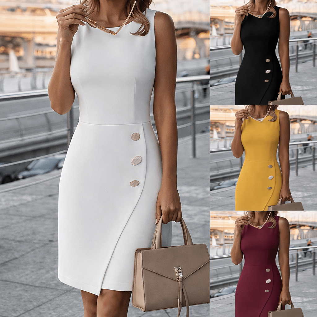 Maribeth - Sleeveless Solid Midi Dress by The Nevermore – Unique Dresses by Nevermore Lifestyle & Tech | 2XL Gray