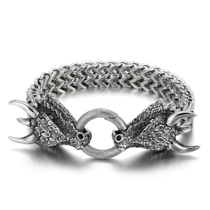 Marlowe - Retro Stainless Steel Bracelet by The Nevermore – Unique Gothic Jewelry by Nevermore Lifestyle & Tech | Antlers Bracelet