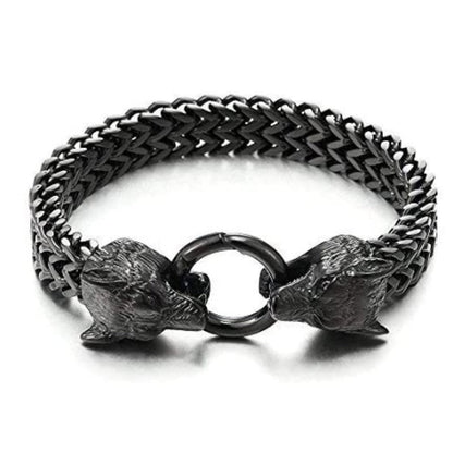 Marlowe - Retro Stainless Steel Bracelet by The Nevermore – Unique Gothic Jewelry by Nevermore Lifestyle & Tech | Black Wolf Head
