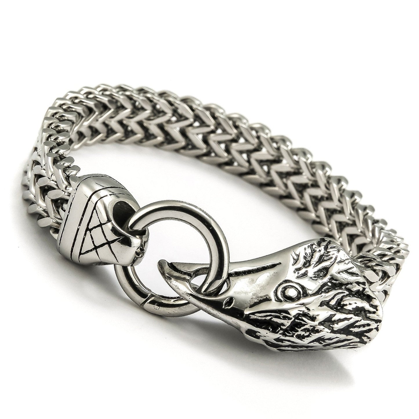 Marlowe - Retro Stainless Steel Bracelet by The Nevermore – Unique Gothic Jewelry by Nevermore Lifestyle & Tech | Eagle Head Bracelet