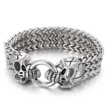 Marlowe - Retro Stainless Steel Bracelet by The Nevermore – Unique Gothic Jewelry by Nevermore Lifestyle & Tech | Skull Bracelet
