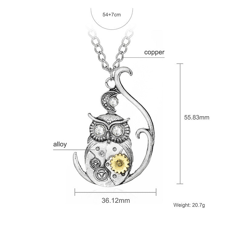 Mechanical Owl - The Nevermore Steampunk Pendant – Unique Pendants - Necklaces by Nevermore Lifestyle & Tech | SET1