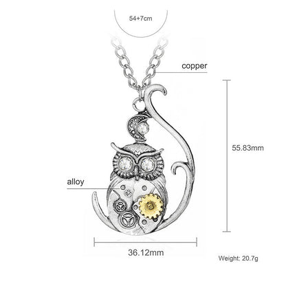 Mechanical Owl - The Nevermore Steampunk Pendant – Unique Pendants - Necklaces by Nevermore Lifestyle & Tech | SET1