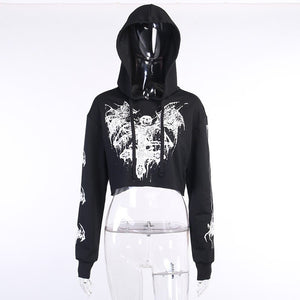 Melody Saw - The Nevermore Gothic Hooded Sweatshirt Tank Top for Women – Unique Gothic Fashion for Women by Nevermore Lifestyle & Tech | L 22373P