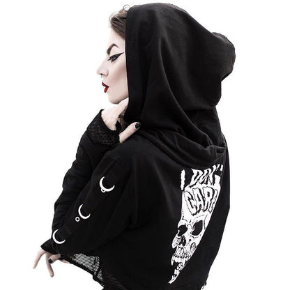 Melody Saw - The Nevermore Gothic Hooded Sweatshirt Tank Top for Women – Unique Gothic Fashion for Women by Nevermore Lifestyle & Tech | L 22373P