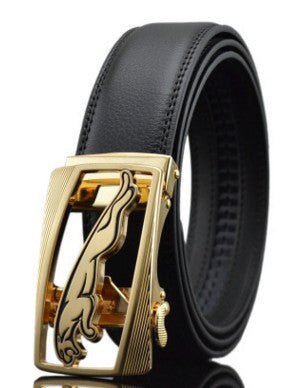 Memphis Chase - The Nevermore Automatic Buckle Leather Belt – Unique Accessories by Nevermore Lifestyle & Tech | Gold Buckle Tiger