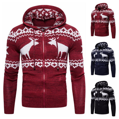 Men's Zipper Hooded Fawn Christmas Sweater – Unique by Nevermore Lifestyle & Tech | L Black
