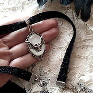 Merida Grave Bat - Gothic Choker Necklace by The Nevermore – Unique Pendants - Necklaces by Nevermore Lifestyle & Tech | White