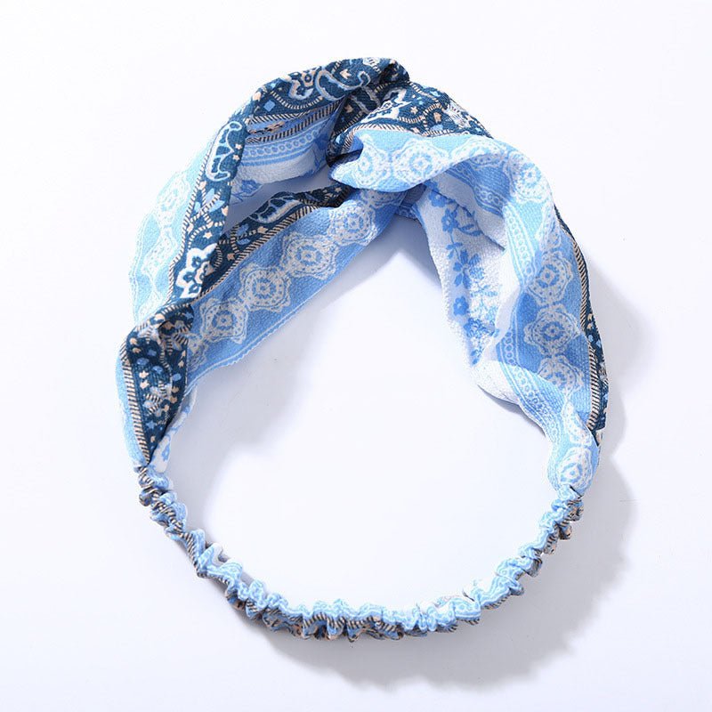 Middlebottom - Cross Fabric Headband by The Nevermore – Unique Headbands by Nevermore Lifestyle & Tech | Light blue