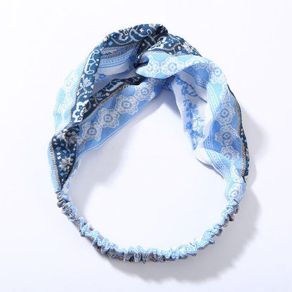 Middlebottom - Cross Fabric Headband by The Nevermore – Unique Headbands by Nevermore Lifestyle & Tech | Light blue