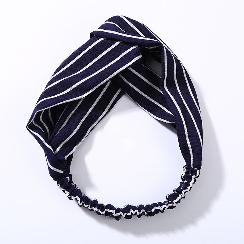 Middlebottom - Cross Fabric Headband by The Nevermore – Unique Headbands by Nevermore Lifestyle & Tech | Navy