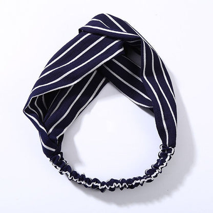 Middlebottom - Cross Fabric Headband by The Nevermore – Unique Headbands by Nevermore Lifestyle & Tech | Navy