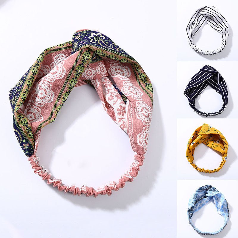 Middlebottom - Cross Fabric Headband by The Nevermore – Unique Headbands by Nevermore Lifestyle & Tech | Pink