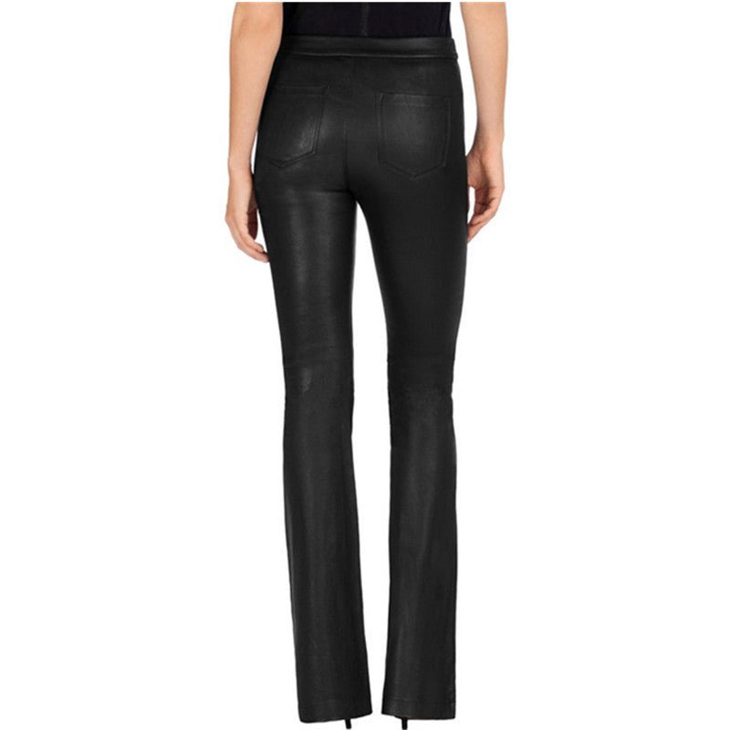 MidnightSheen - Flared PU Leather Pants by The Nevermore