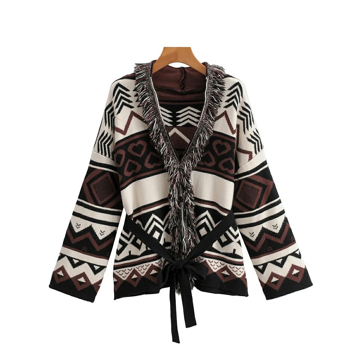 Millie Kelly - Knitted Cardigan by The Nevermore – Unique Jackets by Nevermore Lifestyle & Tech | One size Brown