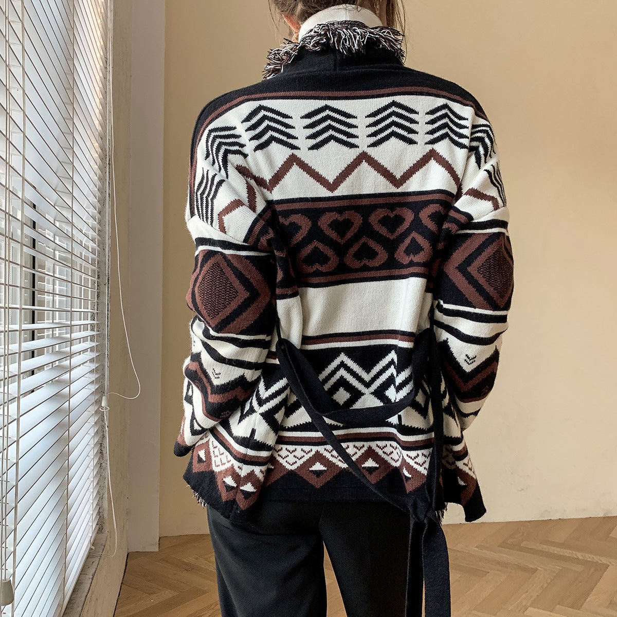 Millie Kelly - Knitted Cardigan by The Nevermore – Unique Jackets by Nevermore Lifestyle & Tech | One size Brown