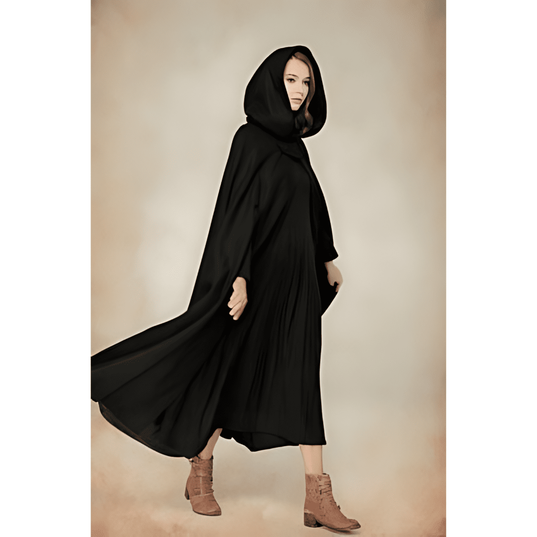 Modesty - Woolen Hooded Shawl by The Nevermore – Unique Cardigans by Nevermore Lifestyle & Tech | L Black