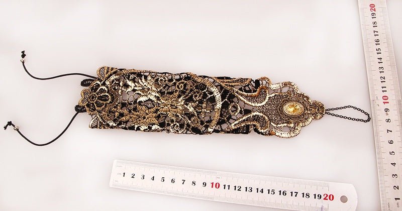 Monnie Loy – Steampunk Vintage Gold Lace Gloves by The Nevermore – Unique Steampunk Fashion for Women by Nevermore Lifestyle & Tech | Gold