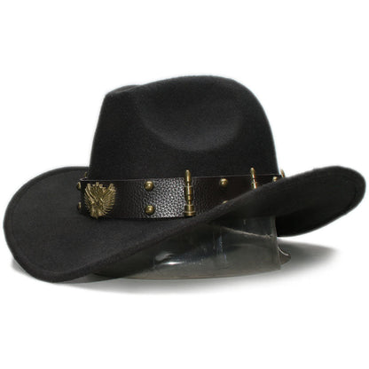Montgomery Brassfire - The Nevermore Woollen Western Cowboy Hat for Men – Unique Men's Fashion by Nevermore Lifestyle & Tech | Adult Black
