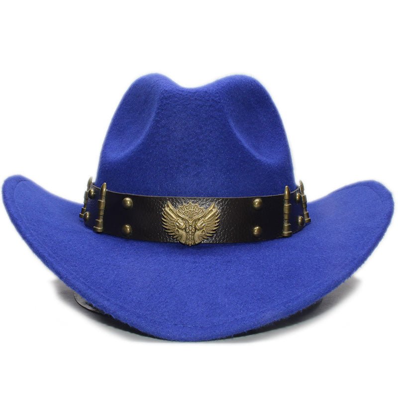 Montgomery Brassfire - The Nevermore Woollen Western Cowboy Hat for Men – Unique Men's Fashion by Nevermore Lifestyle & Tech | Adult Royal Blue