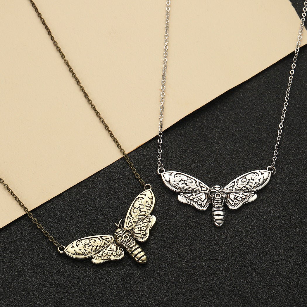 Moon Moth Skull - Gothic Pendant by The Nevermore – Unique Gothic Pendants by Nevermore Lifestyle & Tech | Silver