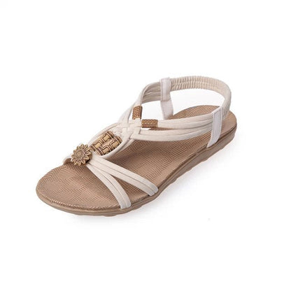 Moonlit Mesa - Boho Thong Sandals by The Nevermore – Unique Sandals for Women by Nevermore Lifestyle & Tech | 36 Beige