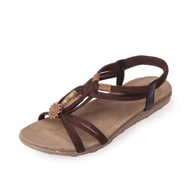 Moonlit Mesa - Boho Thong Sandals by The Nevermore – Unique Sandals for Women by Nevermore Lifestyle & Tech | 36 brown