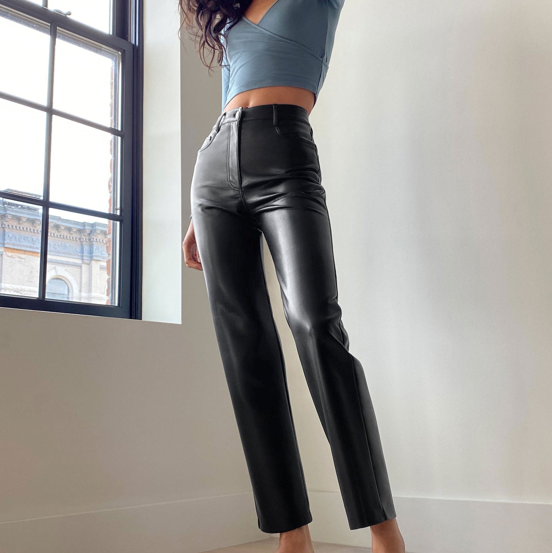 Moral Idalia - The Nevermore Women's Leather Pants – Unique Women's Fashion by Nevermore Lifestyle & Tech | L Black