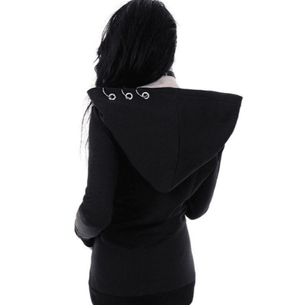 Morose Whisper - The Nevermore Gothic Long Sleeve Loose - fitting Hooded Sweatshirt – Unique Gothic Fashion for Women by Nevermore Lifestyle & Tech | 4XL