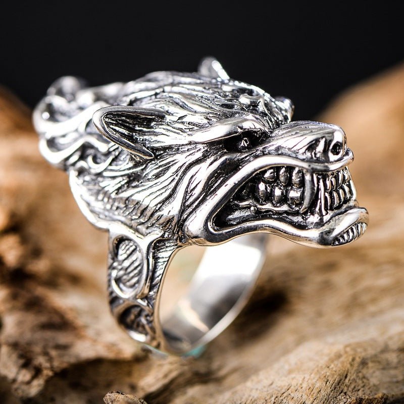 Mortis Wolf - The Nevermore Gothic Ring 925 Sterling Silver – Unique Gothic Jewelry by Nevermore Lifestyle & Tech | Silver 16