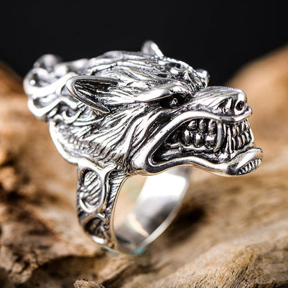 Mortis Wolf - The Nevermore Gothic Ring 925 Sterling Silver – Unique Gothic Jewelry by Nevermore Lifestyle & Tech | Silver 16