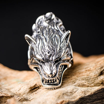 Mortis Wolf - The Nevermore Gothic Ring 925 Sterling Silver – Unique Gothic Jewelry by Nevermore Lifestyle & Tech | Silver 16