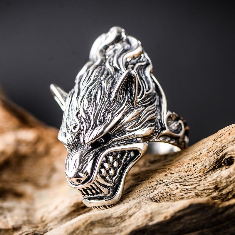 Mortis Wolf - The Nevermore Gothic Ring 925 Sterling Silver – Unique Gothic Jewelry by Nevermore Lifestyle & Tech | Silver 16