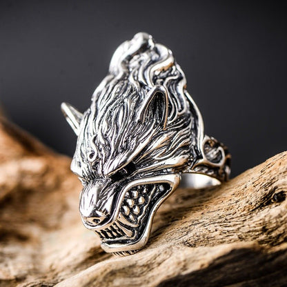 Mortis Wolf - The Nevermore Gothic Ring 925 Sterling Silver – Unique Gothic Jewelry by Nevermore Lifestyle & Tech | Silver 16