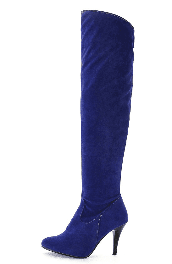 Muse High - Heeled Long Boots for Women - by The Nevermore – Unique Boots for Women by Nevermore Lifestyle & Tech | 34 Blue