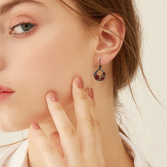 Mystic Serenade Red Rose - The Nevermore Gothic Earrings for Women Sterling Silver – Unique Gothic Jewelry by Nevermore Lifestyle & Tech | Black