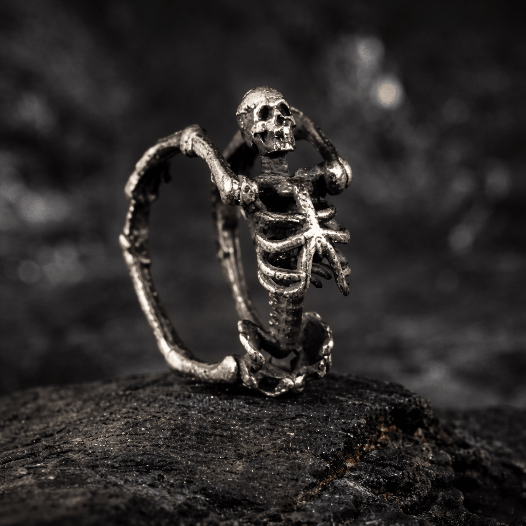 Mystic Skeleton – Silver Tone Ring by The Nevermore – Unique Gothic Rings by Nevermore Lifestyle & Tech | Sterling Silver Ring
