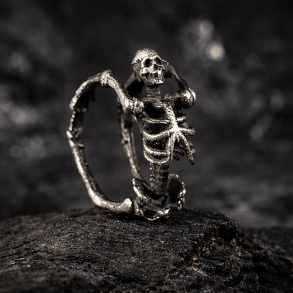 Mystic Skeleton – Silver Tone Ring by The Nevermore – Unique Gothic Rings by Nevermore Lifestyle & Tech | Sterling Silver Ring