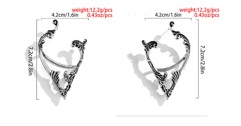 Mystic - The Nevermore Gothic Ear - wrap Ear - cuff Dark Elf – Unique Gothic Jewelry by Nevermore Lifestyle & Tech | A pair Silver