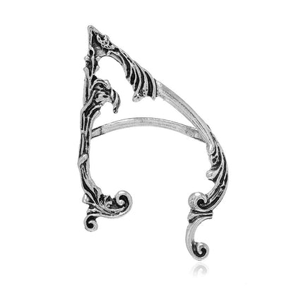Mystic - The Nevermore Gothic Ear - wrap Ear - cuff Dark Elf – Unique Gothic Jewelry by Nevermore Lifestyle & Tech | Left Silver