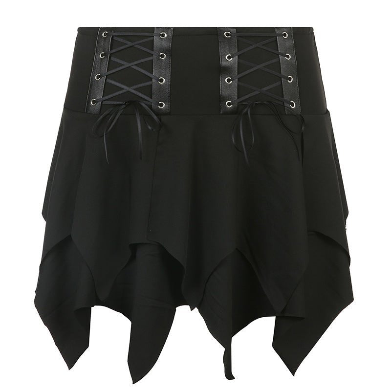 Mystic Wraithstalker - The Nevermore Gothic Irregular Niche Short Skirt – Unique Gothic Fashion for Women by Nevermore Lifestyle & Tech | L Black