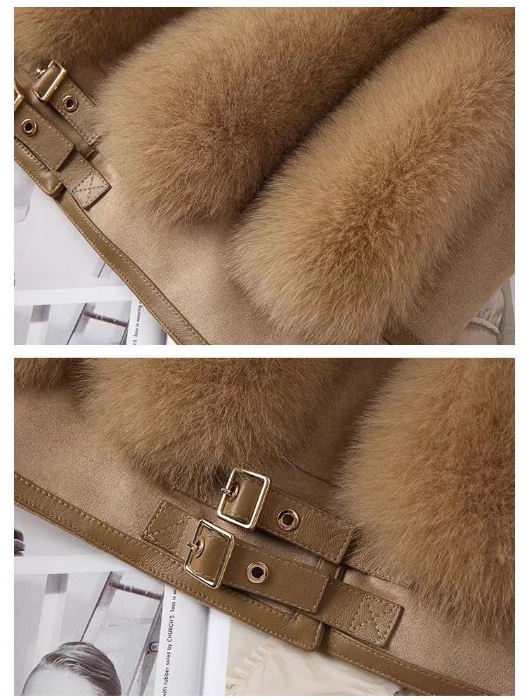 Natalie Monroe – Faux Fox Fur Women`s Jacket by The Nevermore – Unique Jackets by Nevermore Lifestyle & Tech | L Beige White