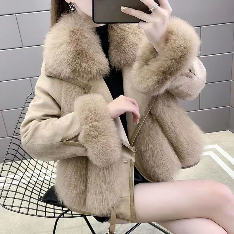 Natalie Monroe – Faux Fox Fur Women`s Jacket by The Nevermore – Unique Jackets by Nevermore Lifestyle & Tech | L Camel