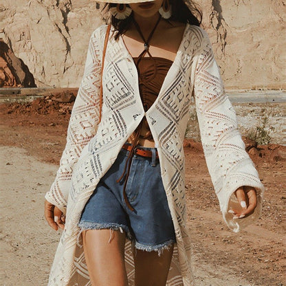 Nena Ireland - Beige Cardigan by The Nevermore – Unique Cardigans by Nevermore Lifestyle & Tech | One size Beige