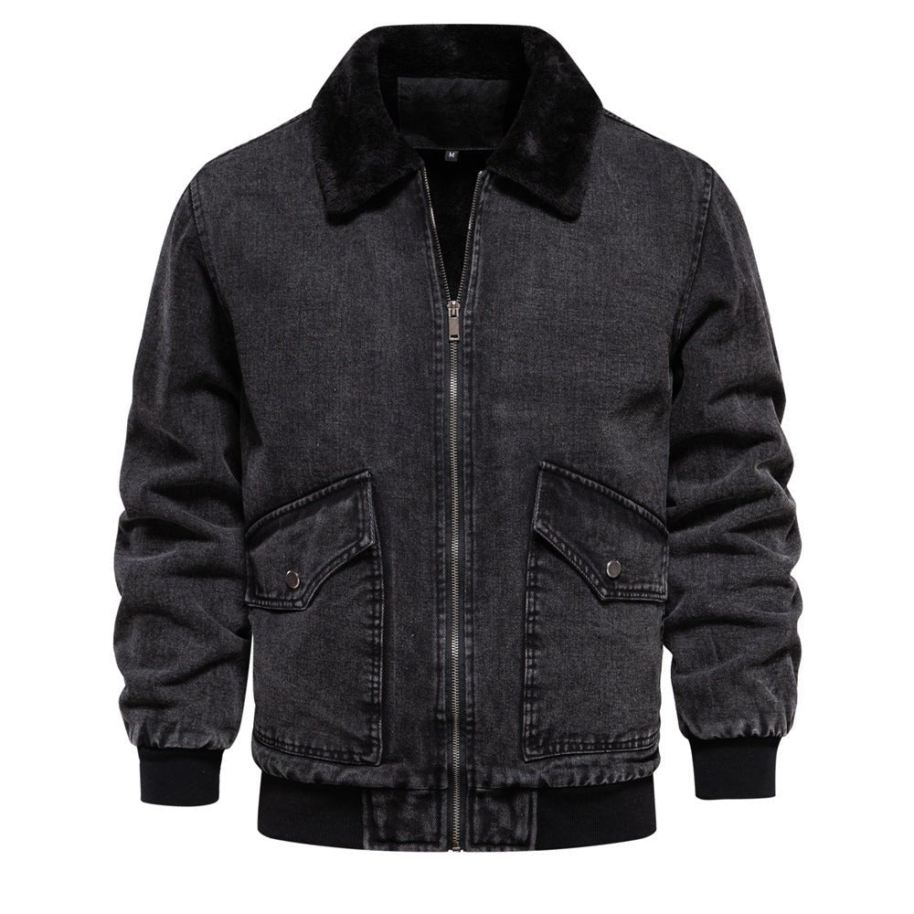 Neo Unity - The Nevermore Plush Denim Jacket for Men – Unique Men's Fashion by Nevermore Lifestyle & Tech | L Dark Gray