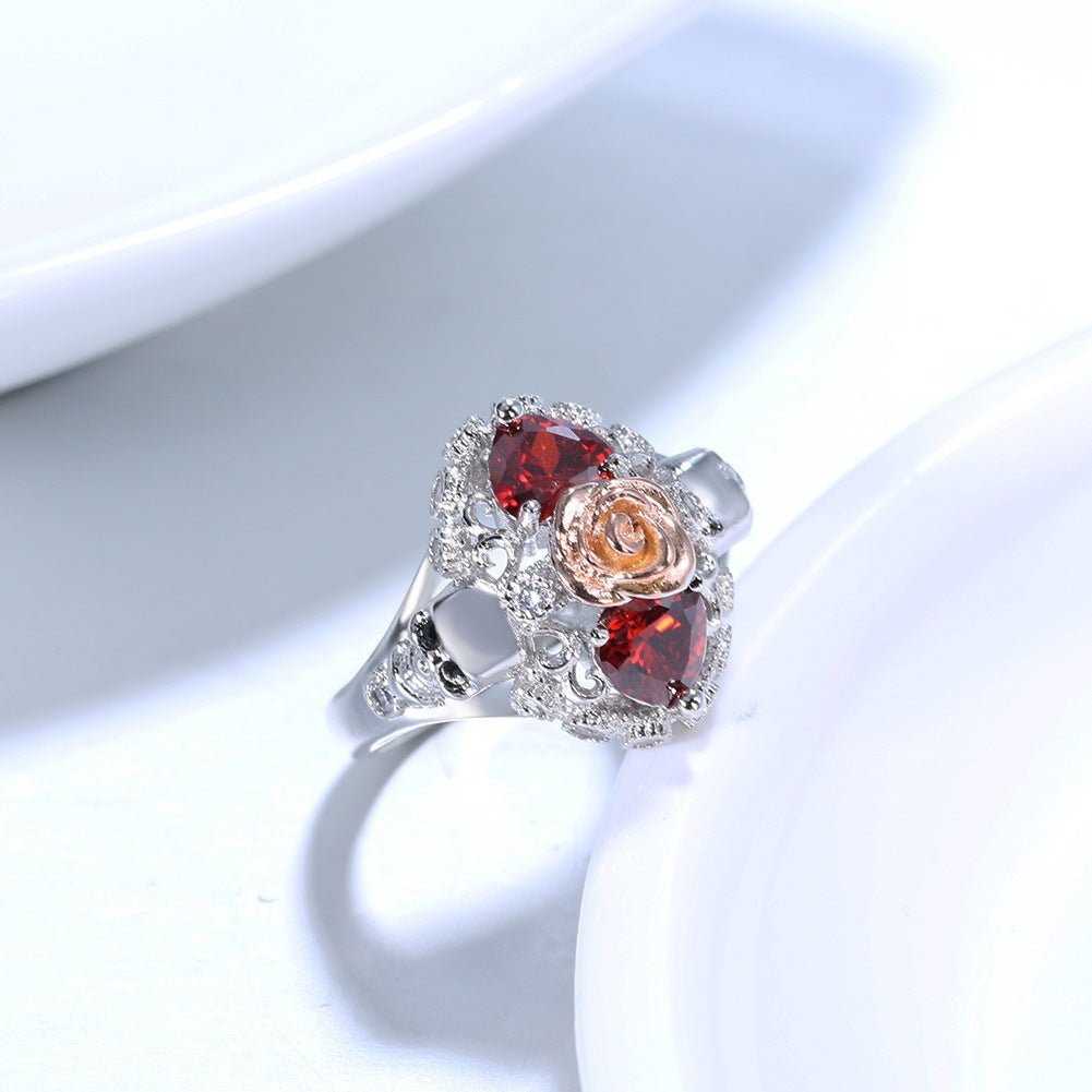 Nepharia's Rose - The Nevermore Gothic Ring Skulls Hearts – Unique Gothic Jewelry by Nevermore Lifestyle & Tech | 10 White